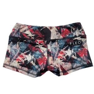 Fleo Gym Yoga Shorts Red Black Medium